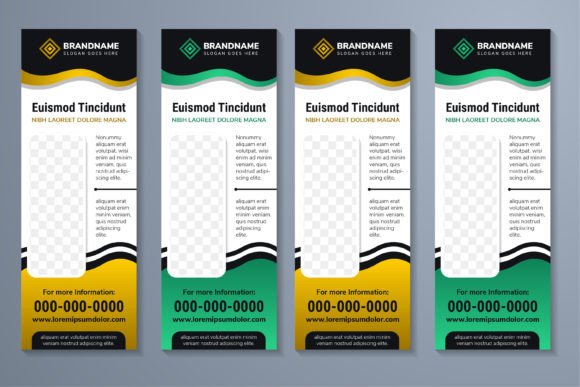 Abstract Wave Vertical Banner for Print Templates and Graphics