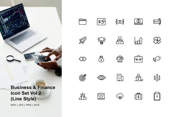 Business and Finance Icon Set Line Vol 2 for Local Branding