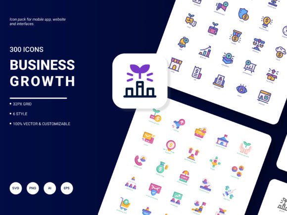 Business Growth Icon Pack: A Must-Have Graphics Asset for Marketers