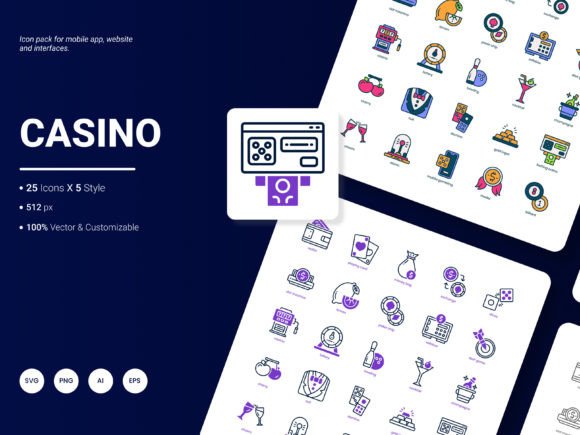 Casino Icon Pack Graphics for Handmade Creations