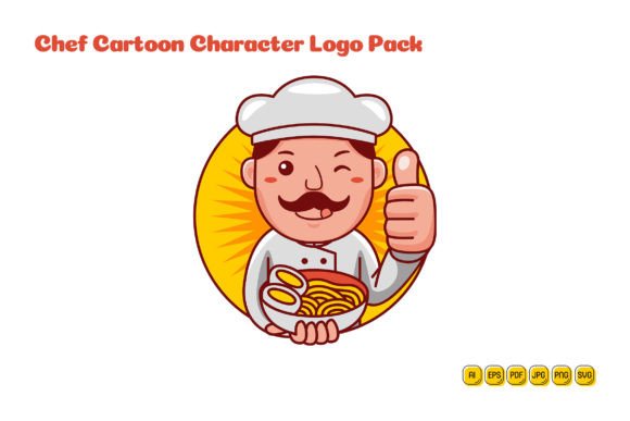 Chef Cartoon Character Logo 01 - A Versatile Graphic for Local Branding
