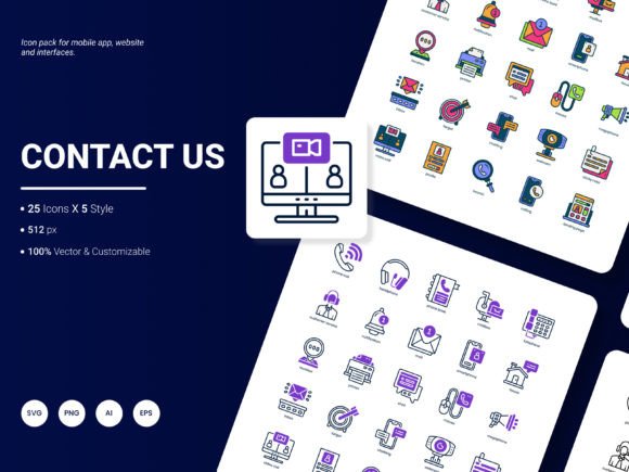 Contact Us Icon Pack for Small Business Branding