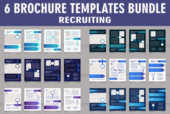 Employee Searching Brochure Template Set for Graphic Templates