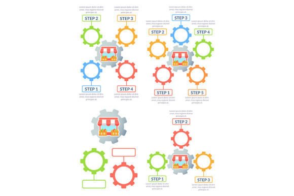 Marketing Infographic Chart Template Set for Graphics and Infographics