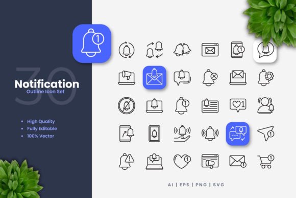 Notification Icons: Clean Graphics for Modern Branding
