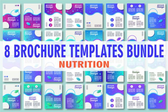 Nutrition Blank Brochure Design Bundle for Crafting and Graphic Templates