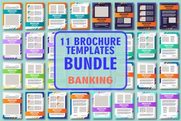 Online Banking Brochure Set for Graphic Templates