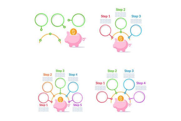 Personal Finance Infographic Chart Set for Graphics and Infographics