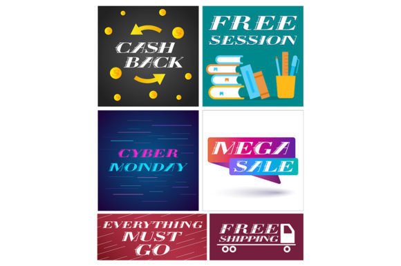 Promotional Banner Decorative Typography for Print Templates and Graphics