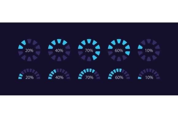 Radial Wheel Progress Infographic Set for Modern Graphics