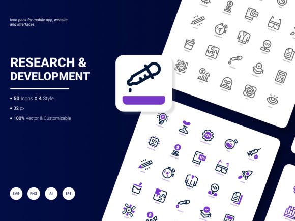Research and Development Icon Pack for Modern Design Projects