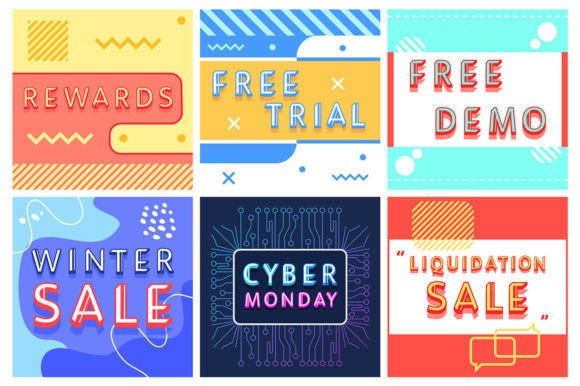 Sale Text Promotion Bundle for Graphic Templates