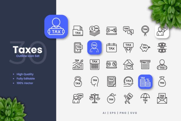Taxes Icons – Clean Graphics for Modern Web Design