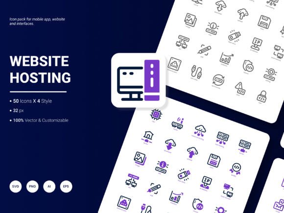 Website Hosting Icon Pack for Modern Graphics